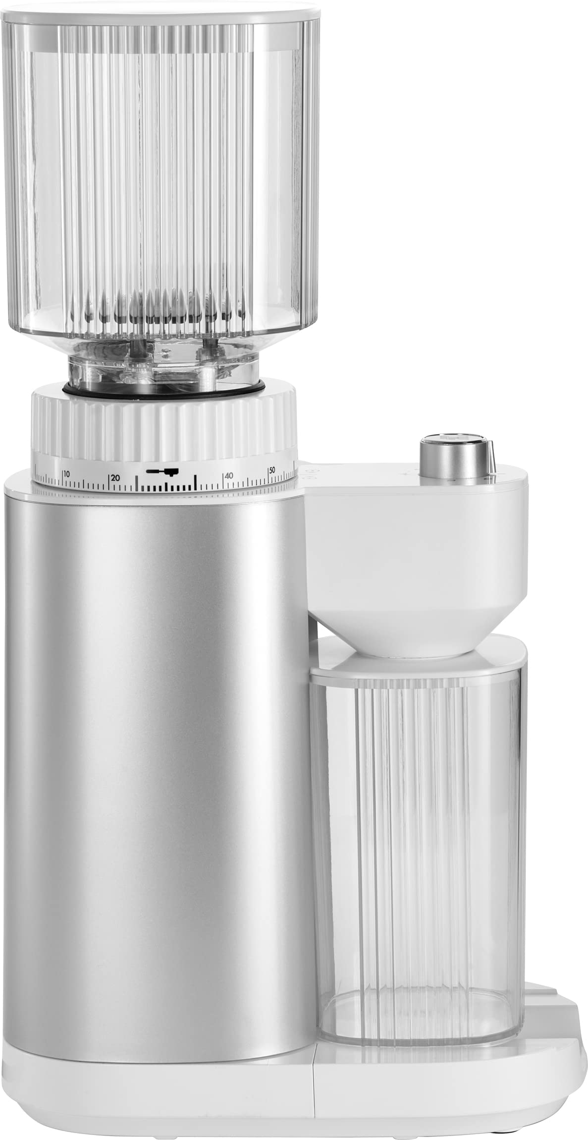 ZWILLING ENFINIGY Molinillo de café eléctrico con molinillo cónico preservador del aroma y grado de molido ajustable, para 1 - 12 tazas, Plata