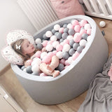 KiddyMoon 90X30cm/200 Bolas Piscina De Bolas ∅ 7Cm para Ninos Cuarto Angular Hecha En La UE, Grisclr:Blanco/Gris/Rosa Clr