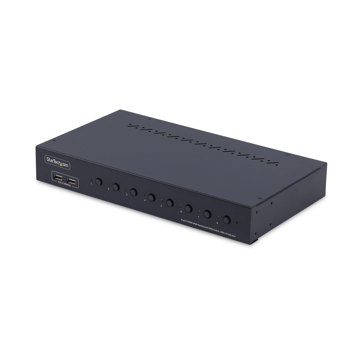 StarTech.com Switch KVM de 8 Puertos HDMI 4K 60Hz - Conmutador KVM HDMI 2.0 con Kit 1U para Rack - TAA