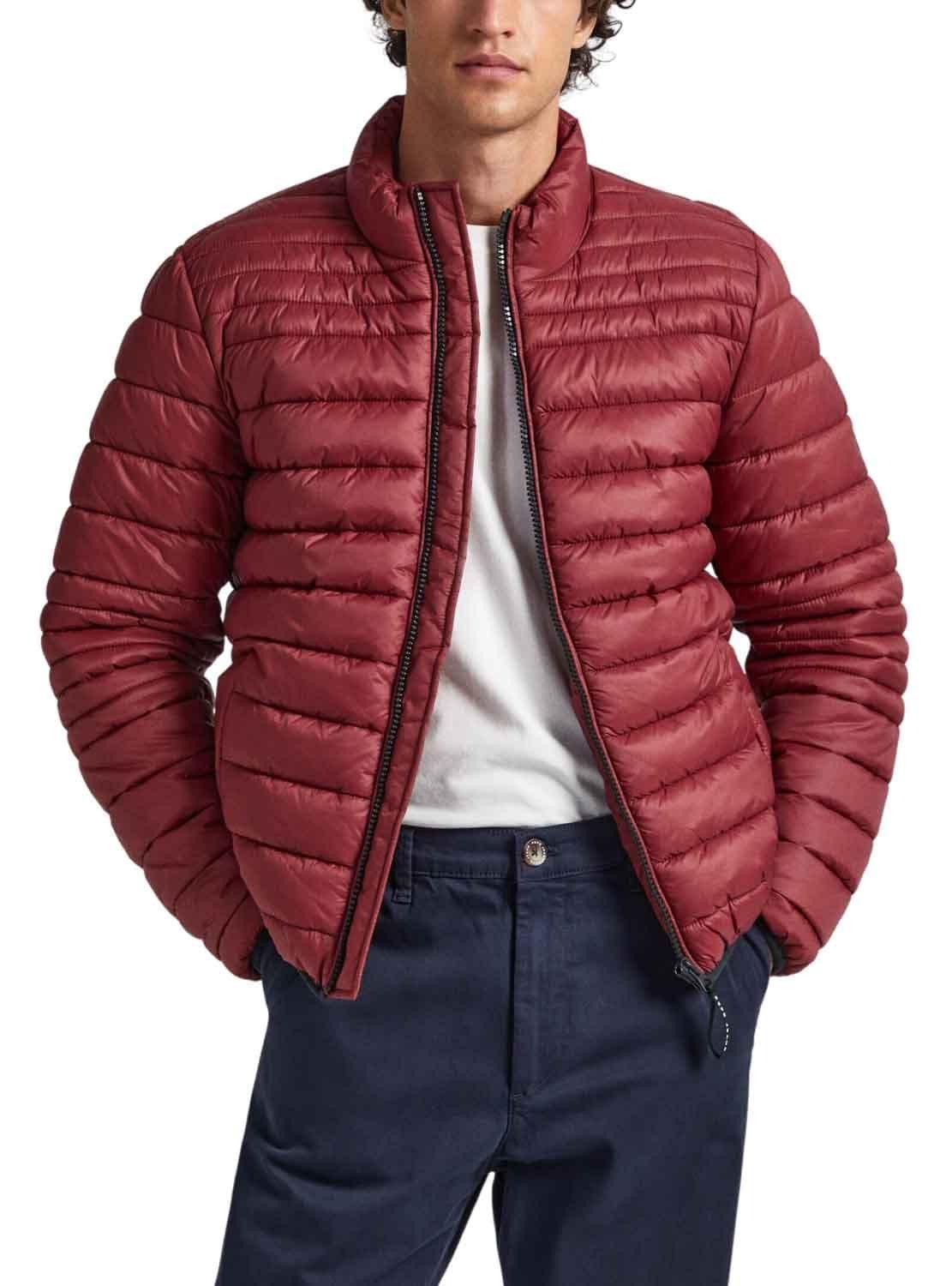 Pepe Jeans Balle Puffer Jacket, Rojo (Burgundy), M para Hombre