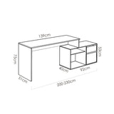 DEKIT GRUPO RIMOBEL ROX - MESA ESCRITORIO CON ALMACENAJE Y DOBLE MONTAJE - 139x75 cm - NATURAL / BLANCO