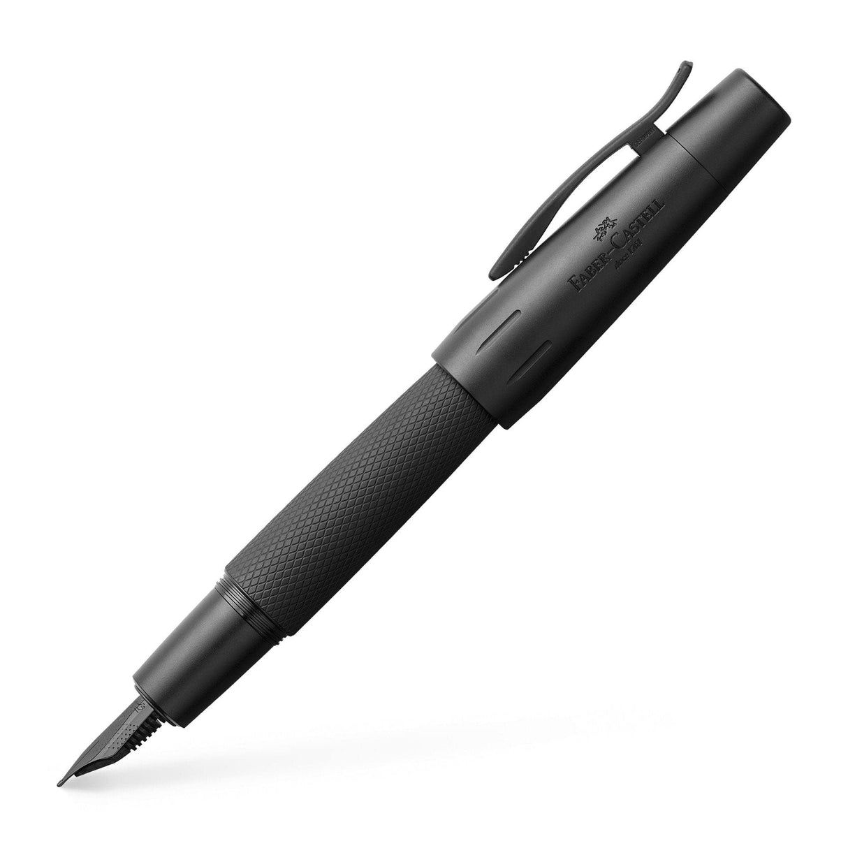 Faber-Castell 148620 - Pluma Estilográfica E-motion de Color Negro con Cuerpo en Aluminio Negro - Trazo M