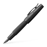 Faber-Castell 148620 - Pluma Estilográfica E-motion de Color Negro con Cuerpo en Aluminio Negro - Trazo M