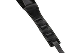 GEWA Correa para guitarra serie Prestige, cuero auténtico, ancho 85 mm, largo 103-139 cm, cierres de seguridad cromados, negro/negro, 1 par de cierres de seguridad F&S incluidos