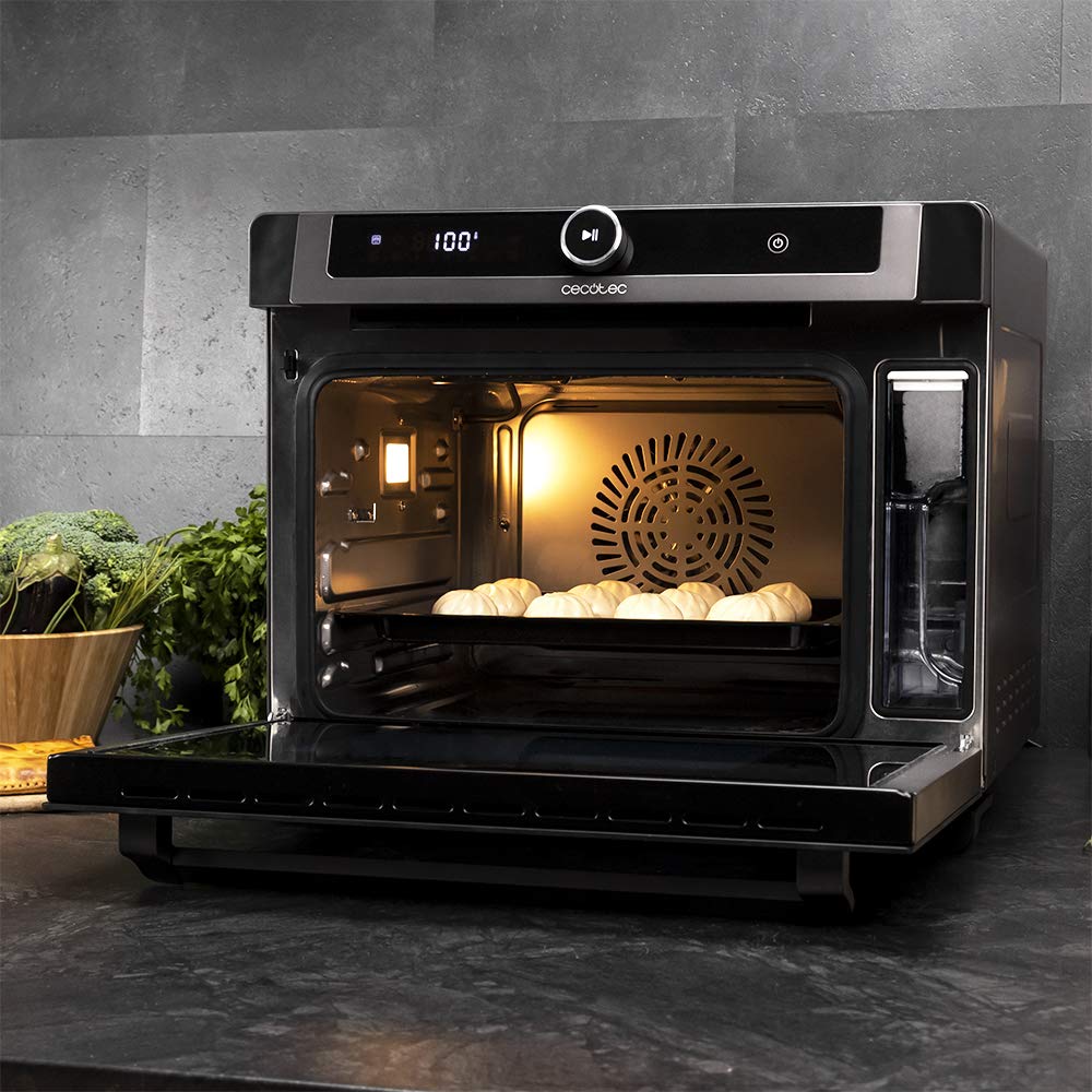 Cecotec Horno de Vapor Multifunción de 40L Bake&Steam 4000 Combi Gyro. 2400W, Horno 3 en 1: Función Vapor, Convección y Freidora de Aceite, 7 Funciones, Autolimpieza, Incluye Rustidor