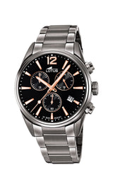 LOTUS Reloj Hombre 18682/2 Chrono Caja de Acero Inoxidable 316l Gris Correa de Acero Inoxidable 316l Gris