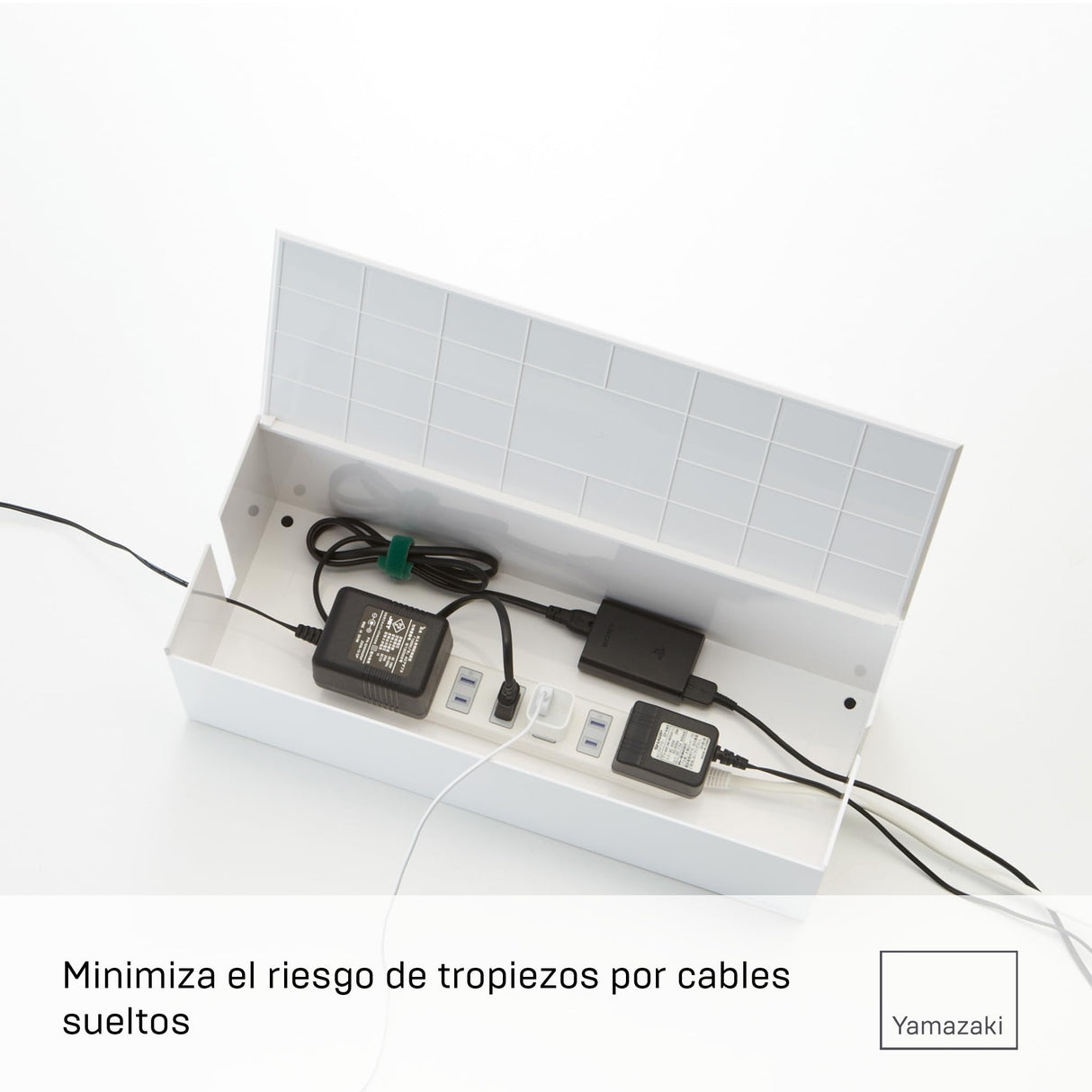 YAMAZAKI Web Caja de Cables, Plástico policarbonato, Blanco, Talla única
