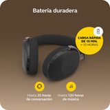 Jabra Evolve3 85 Auriculares Over-Ear Bluetooth Inalámbricos con Micrófono para Trabajo, USB-C, IA Llamadas, Cancelación Ruido Activa Adaptativa, 25h Batería, MS Teams Certificado, Negro