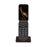 myPhone Harmony LTE Teléfono móvil de Tapa para Mayores sin Contrato, Botón SOS, Teclas Grandes, Pantalla 2,8"+ 1,44", Cámara 2 MP, Base de Carga, 4G, Batería 1300 mAh, Bluetooth – Praline Collection