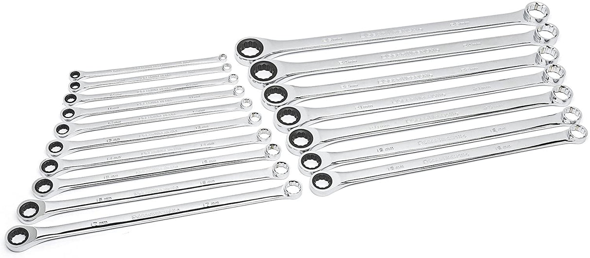 GEARWRENCH, GearBox 12 Pt. XL 85989, Juego de llaves de trinquete de doble caja, métricas, 17 piezas