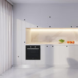 Cata Horno Estático SES 6004 BK 4 Funciones Puerta Panorámica Full Glass Limpieza AquaSmart Iluminación Interior Ancho de 60 cm Gran Capacidad 62 L Iluminación Interior Acabado Inox Cristal Negro