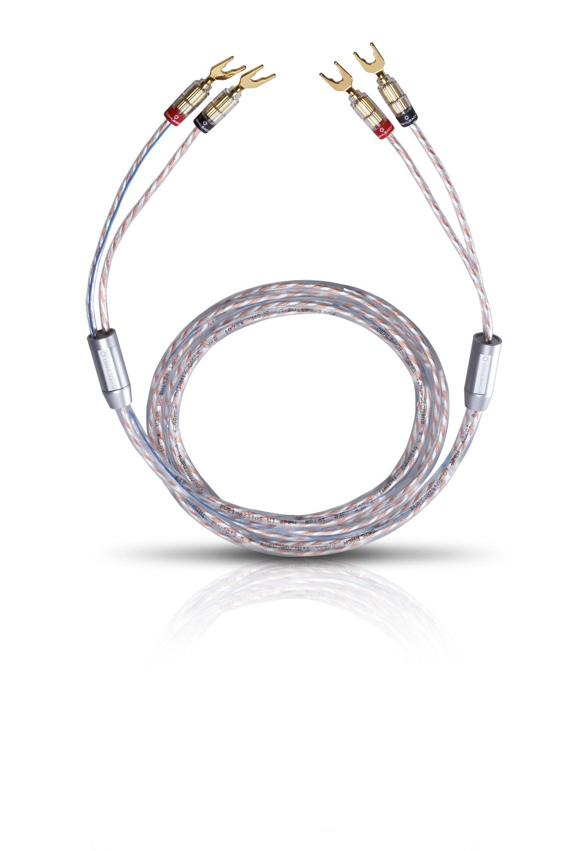 Oehlbach Twin Mix Two - Cable para altavoz (2 cables de 6 mm², con conectores de terminal, 5 m), color plateado y transparente
