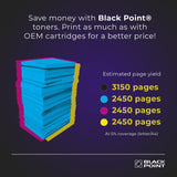 [CON CHIP] Black Point Juego de 4 Cartuchos de Tóner para HP 207X HP 207A con Chip W2210X W2211X W2212X W2213X para HP Color Laserjet Pro MFP M282nw MFP M283fdn MFP M283fdw M255dw M255nw - Certificado