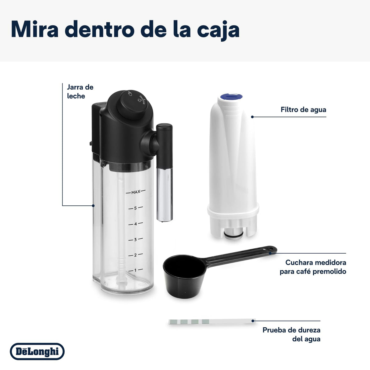 De'Longhi Magnifica Evo Next ECAM312.80.TB, Cafetera Superautomática con Jarra de Leche Automática, Cafetera Espresso con Molinillo, 13 Recetas Café Personalizables, Panel Control Intuitivo y Táctil