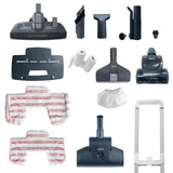 Polti Unico MCV80 Total Clean & Turbo, Aspirador Multifunción 3 en 1, Aspira, Lava y Seca, Limpiador a Vapor con Caldera, Potencia Total 2200 W, 15 Accesorios, Made in Italy, Blanco y Azul