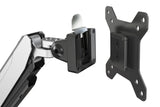 DIGITUS Soporte para monitor - Abrazadera y resorte de gas - 2 monitores - hasta 27 Pulgadas - hasta 2X 8 kg - VESA 75 & 100 - Plata/negro