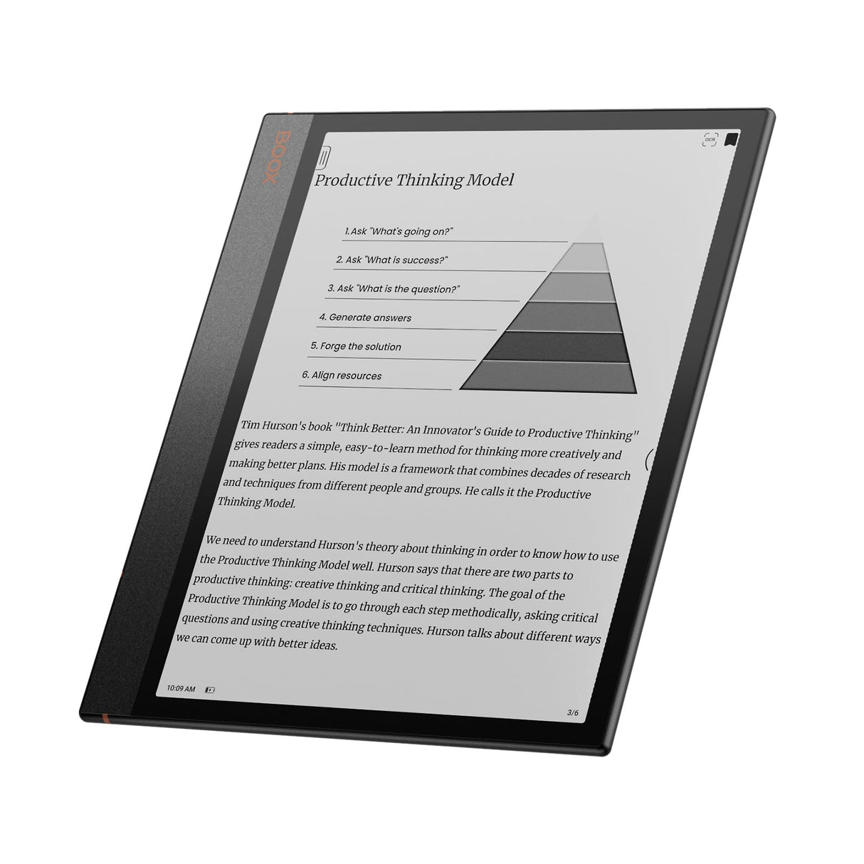 BOOX Tablet Note Air3 10.3 Pulgadas Monocromo ePapel Tablet 64 GB Android 12 E-Ink G-Senser WiFi (227 ppi)