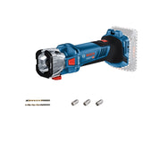 Bosch Professional 18V System GCU 18V-30 - Fresadora de corte a batería para panel yeso (Brushless, 30000 rpm, 3 – 6,4 mm, adaptador aspirador)
