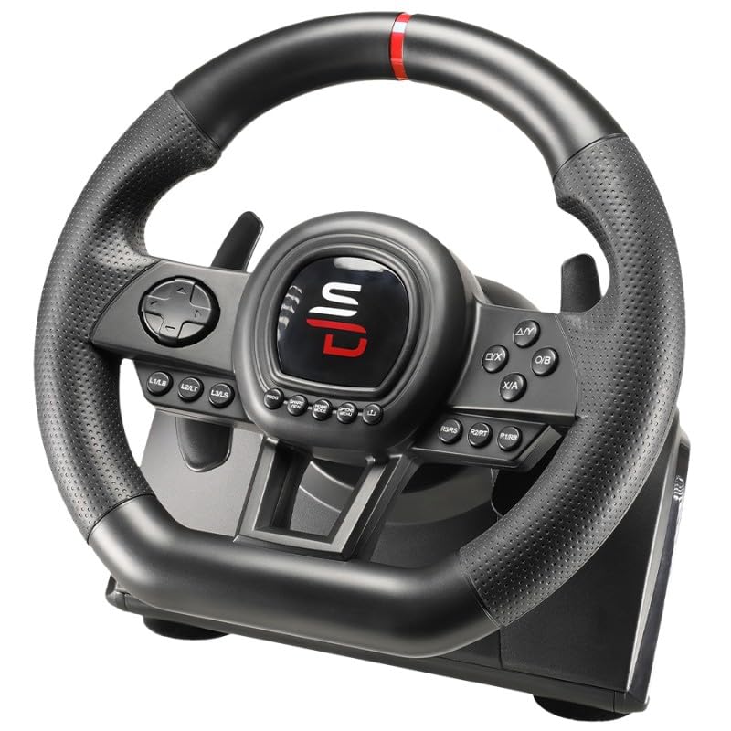 Subsonic Volante de carreras Superdrive GS650X con cambio manual, 3 pedales y levas de cambio para Xbox Serie X/S, PS4, Xbox One (programable)