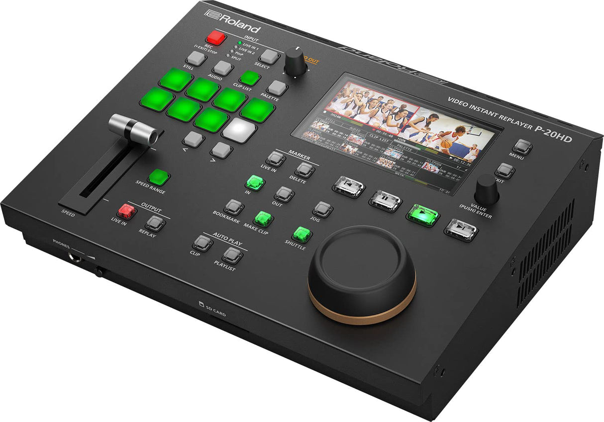 Completo repetidor instantáneo de vídeo Roland P-20HD, Salida 1080i y exportación de Archivos MP4