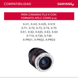 Samyang CSC-Mirrorless - Objetivo fotográfico para Fuji X (8 mm, F2.8 II UMC, ojo de pez), negro