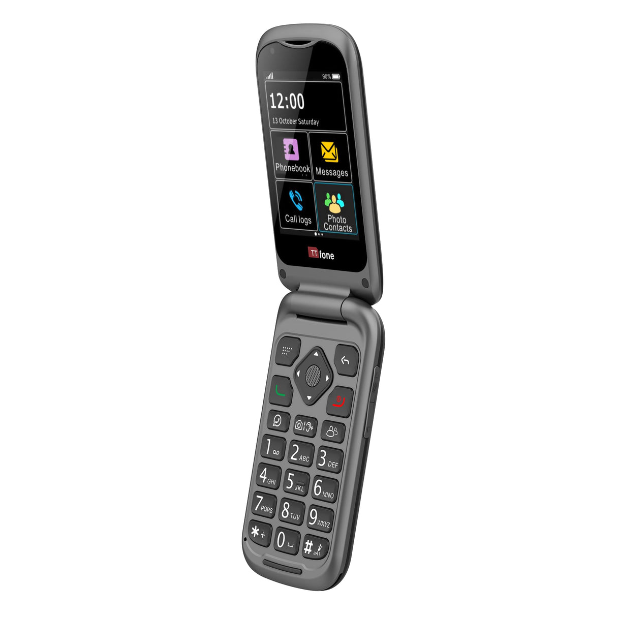 TTfone TT970 Whatsapp 4G Pantalla Táctil Teléfono de tapita y Botones Grandes – con Cámara de 8MP y Botón de Asistencia de Emergencia, Compatible con Audífonos y – Fácil y Simple de Usar (embalar)