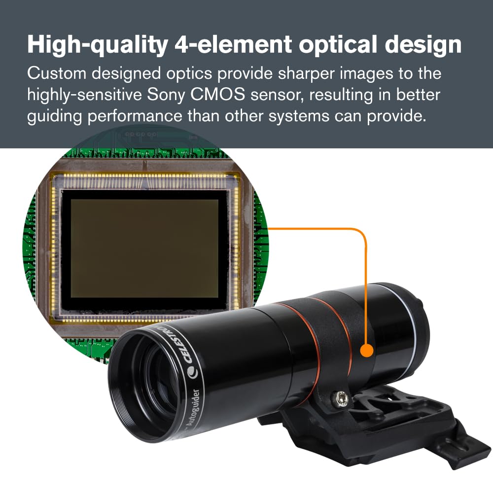 Celestron 94008 StarSense Autoguider: accesorio para telescopios computerizados, alineación automática en 3 min, GoTo preciso y guía para astrofotografía, modelización de monturas para astrofotografía