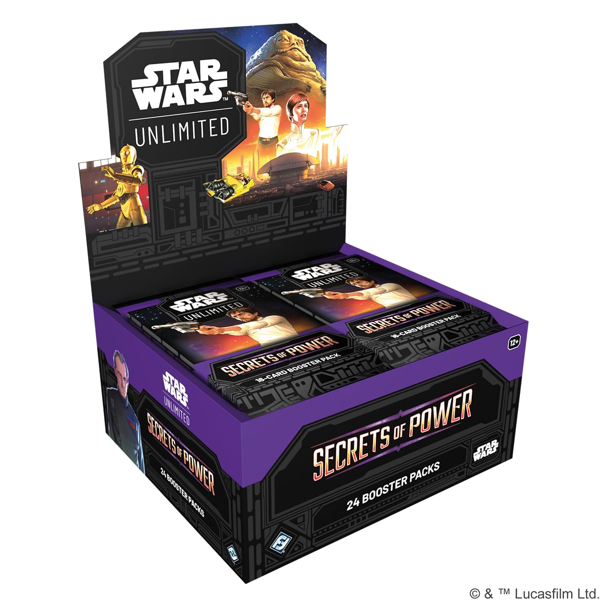 Asmodee Star Wars: Unlimited TCG Secrets of Power Booster Display - 24 Booster Packs with Rare, Foil, Leader & Token Cards, Ages 12+, 2+ Players, 20 Minute Playtime