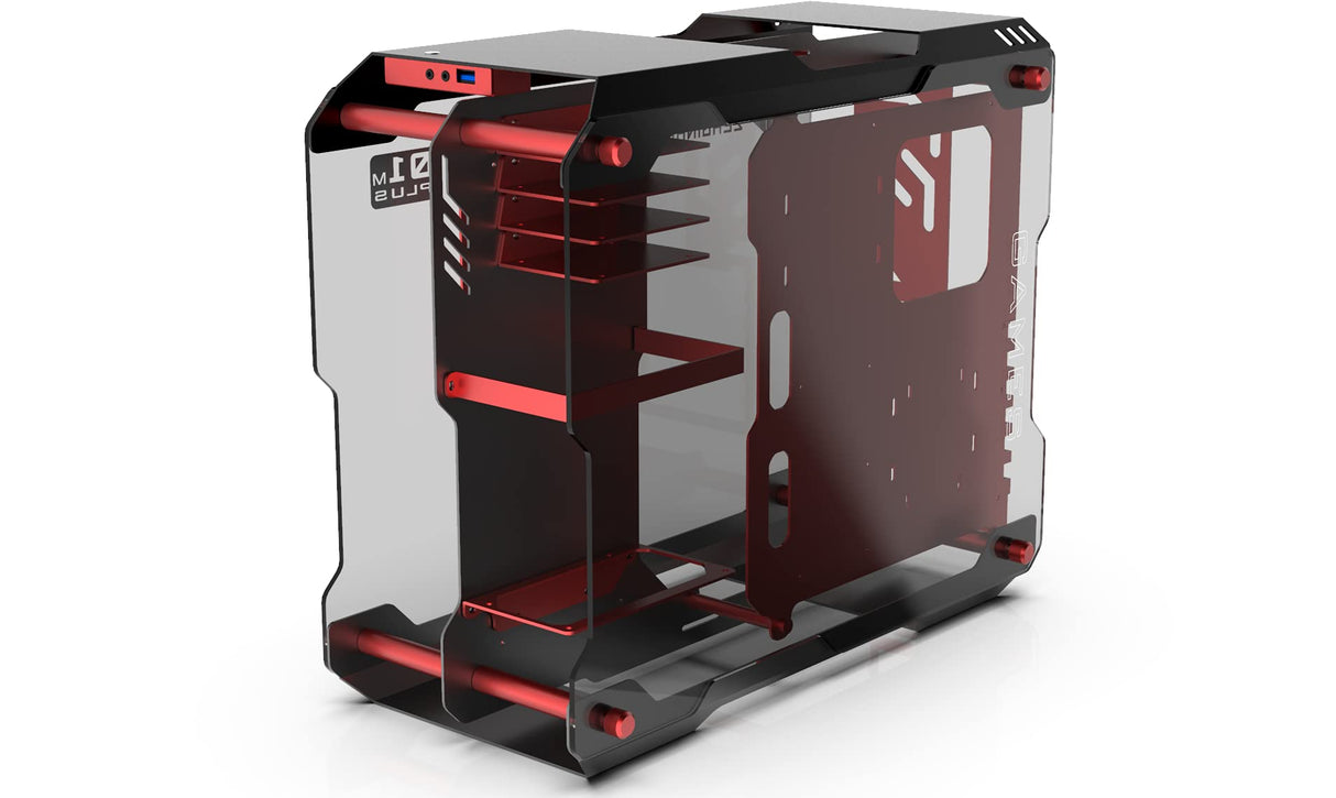 Zeaginal ZC-01M Plus (Negro/Rojo) - Carcasa del Ordenador Abierto ATX