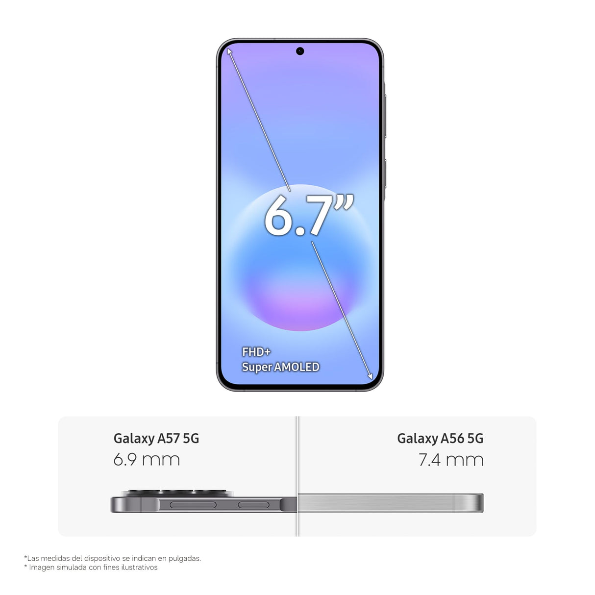 Samsung Galaxy A57 5G, 128GB, Móvil Fino con IA, 8GB, Gran Angular 50MP, Autonomía 2 Días, Batería 5000mAh, IP68, Garantía del Fabricante 3 Años + 1 Año Extra, Color Gris (Versión Española)