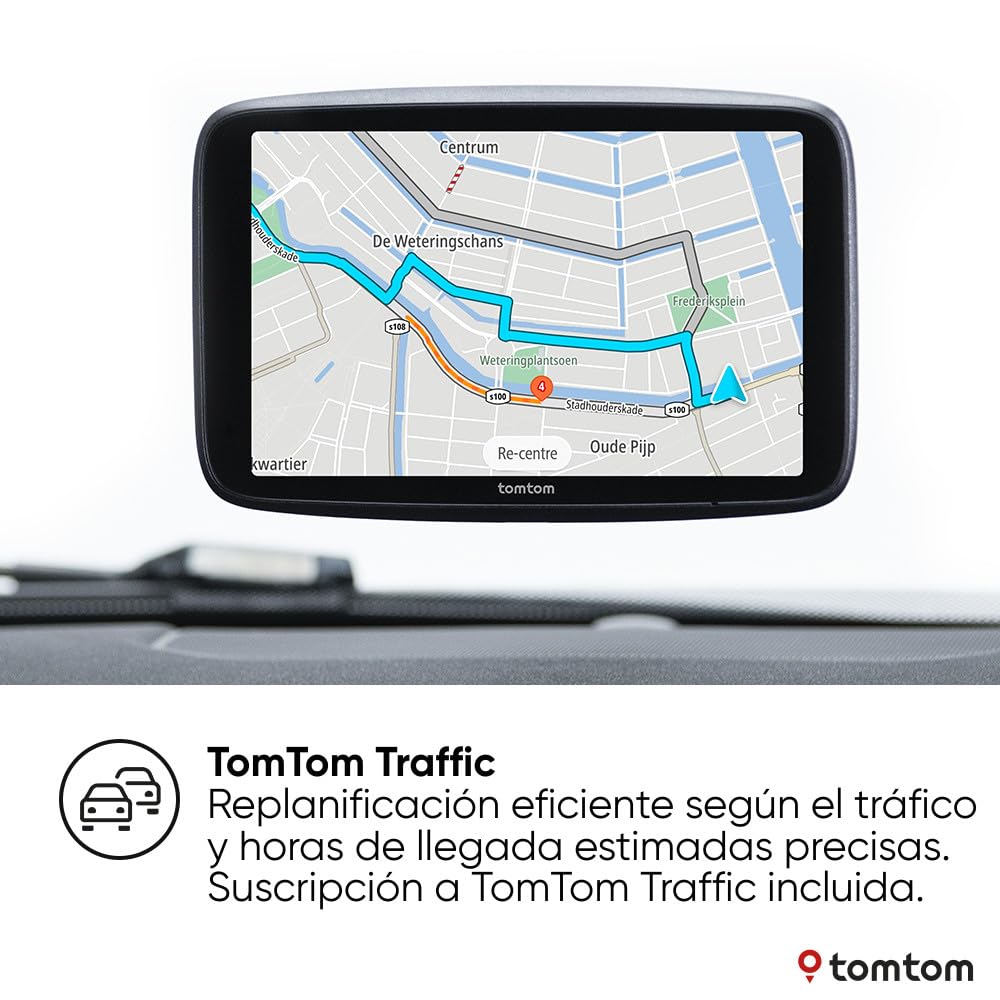 TomTom GPS para Coche Go Superior (7 Pulgadas, Estado del tráfico y alertas de radares Gracias a TomTom Traffic, mapas del Mundo, actualizaciones rápidas Mediante WiFi, Precio del Combustible)