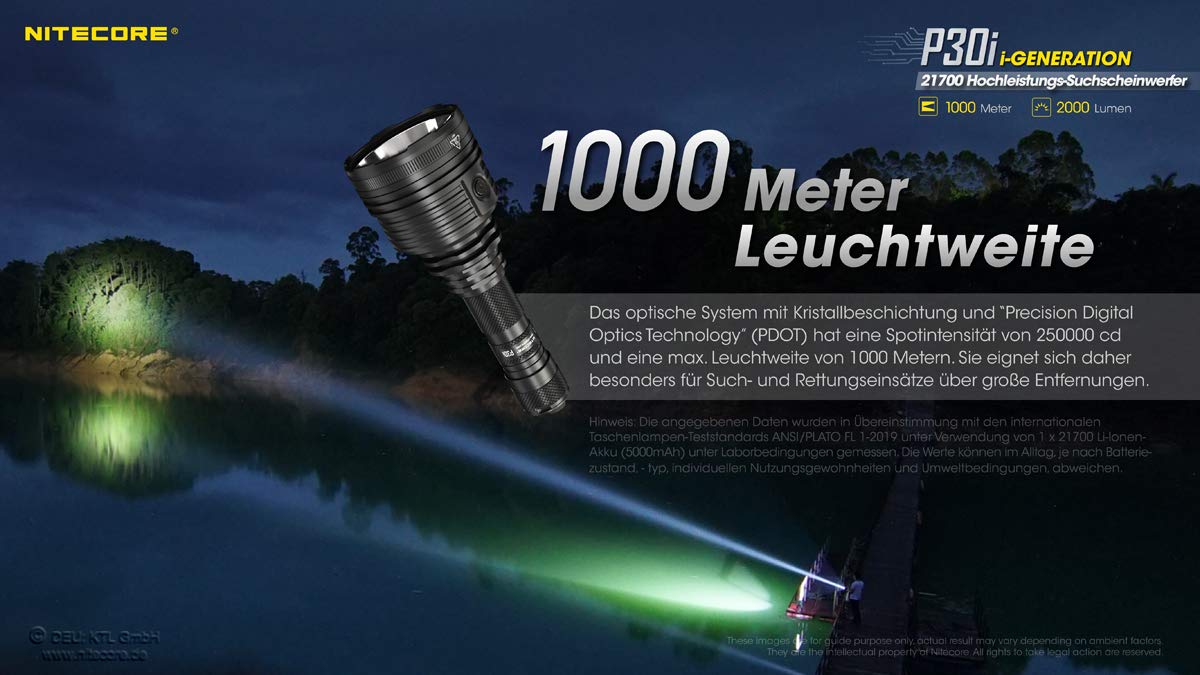Nitecore Flashlight Precise SERIES/2000 LUMENS P30I