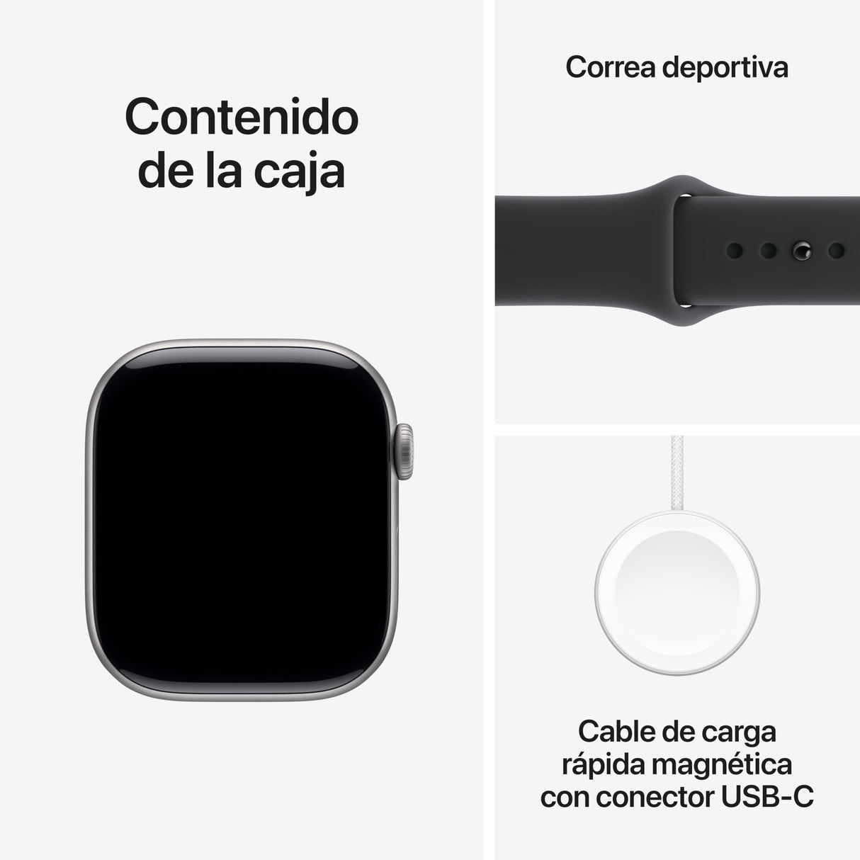 Apple Watch Series 11 GPS con Caja de Aluminio en Gris Espacial de 46 mm y Correa Deportiva Negra-Talla S/M.Calidad del Sueño,monitores de entreno y Salud,Pantalla Siempre Activa, Resistencia al Agua