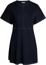 Tommy Hilfiger Vestido Mujer Curve Global Stitch Escote Redondo, Azul (Desert Sky), 50