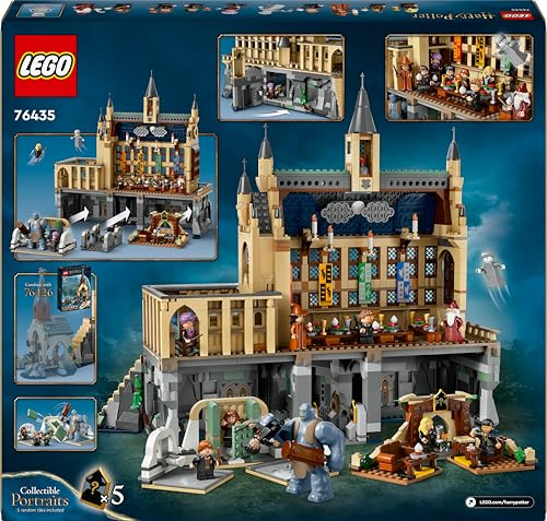 Lego Harry Potter Castillo de Hogwarts: Gran Comedor de la Escuela de Magos de Juguete, 11 Minifiguras Incluidas Hermione Granger y Ron Weasley, Regalo para Niños y Niñas de 10 Años o Mas 76435