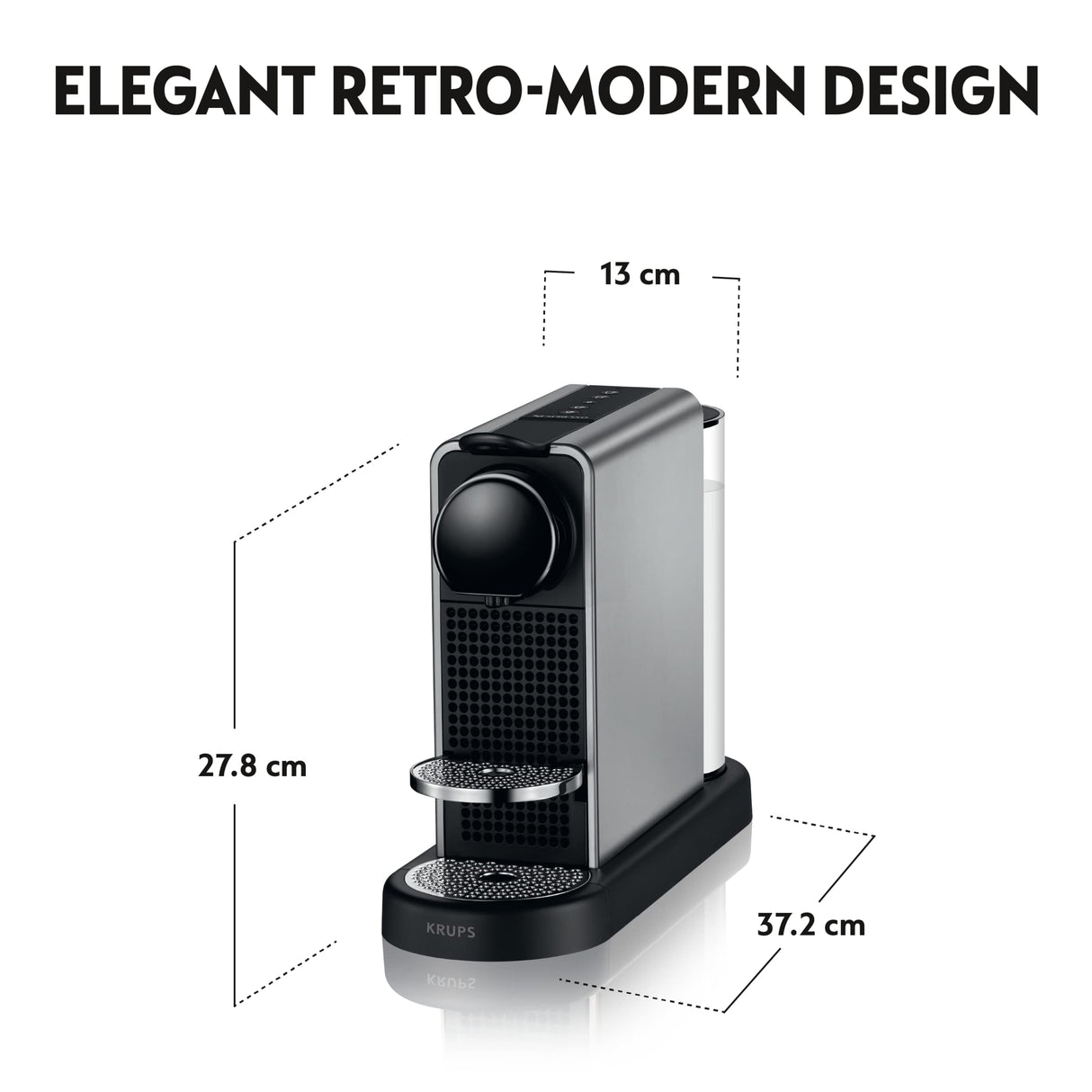Nespresso Cafetera Krups Citiz Platinum Titanio Cafetera Dosis YY5077FD