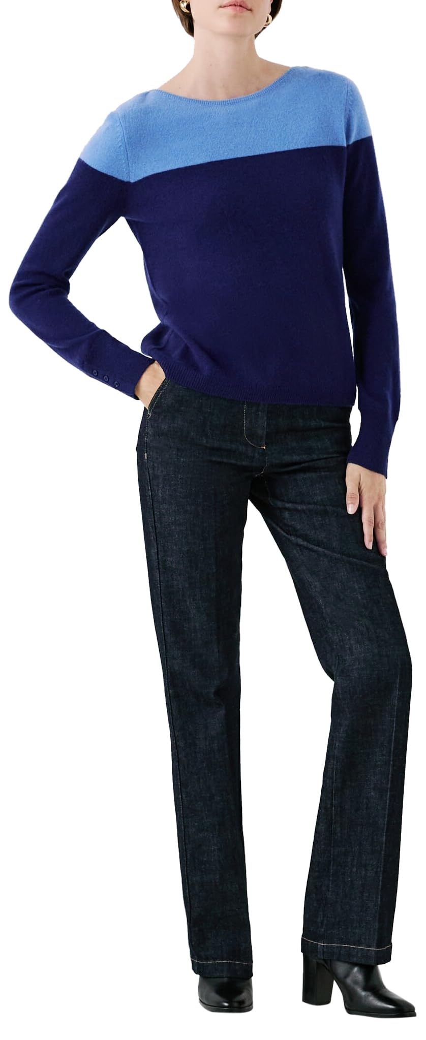 Caroll 232k-mzoe Jersey de Corte Recto, Azul Oscuro, L para Mujer