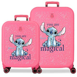 Joumma Disney You Are Magical Juego de Maletas Fucsia 55/70 cms Rígido 7,54 kgs Cierre TSA Integrado ABS 7,54 kgs 116L Equipaje de Mano