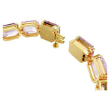 Swarovski Pulsera Tennis Millenia, Talla octogonal, Morada, Baño tono oro