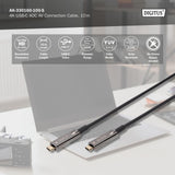 DIGITUS USB-C AOC Cable de conexión AV de fibra óptica híbrida - USB 3.1 - Displayport 1.2 - DP Alt-Mode - Plug&Play - Cable de audio/vídeo - 10m - negro