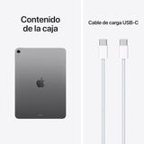 Apple iPad Air de 11 Pulgadas (M4): Pantalla Liquid Retina, 128 GB, cámaras Frontal/Trasera de 12 Mpx, Wi‑Fi 7 con el Chip N1 de Apple, Touch ID — Gris Espacial