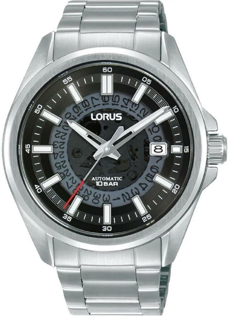 Lorus Reloj Automático, Plata/Negro