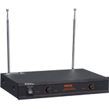 Ibiza - VHF2H - Sistema de microfonía inalámbrica con 1 micrófono de Mano VHF, 1 micrófono de Diadema VHF y 1 Receptor - 2 Canales 203.5 & 207.5MHz - Negro