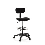 hjh OFFICE Silla de Trabajo Silla giratoria Top Work 05 Tela Alta con Respaldo reposapies Altura Ajustable Negro