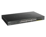 D-Link DGS-1250-28XMP - Switch 28 puertos PoE Gigabit Gestionable con UpLink a 10Gbps, Layer 2 y Layer 3 Lite (24x 10/100/1000BASE-T PoE, 4x 10G uplink SFP+ y 1x consola RJ-45), Negro