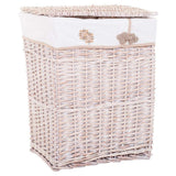 Creaciones Meng Cestos de Ropa y Cuévanos, Mimbre y Tela, Off Blanco, 44x56x33 cm, 5 Unidades