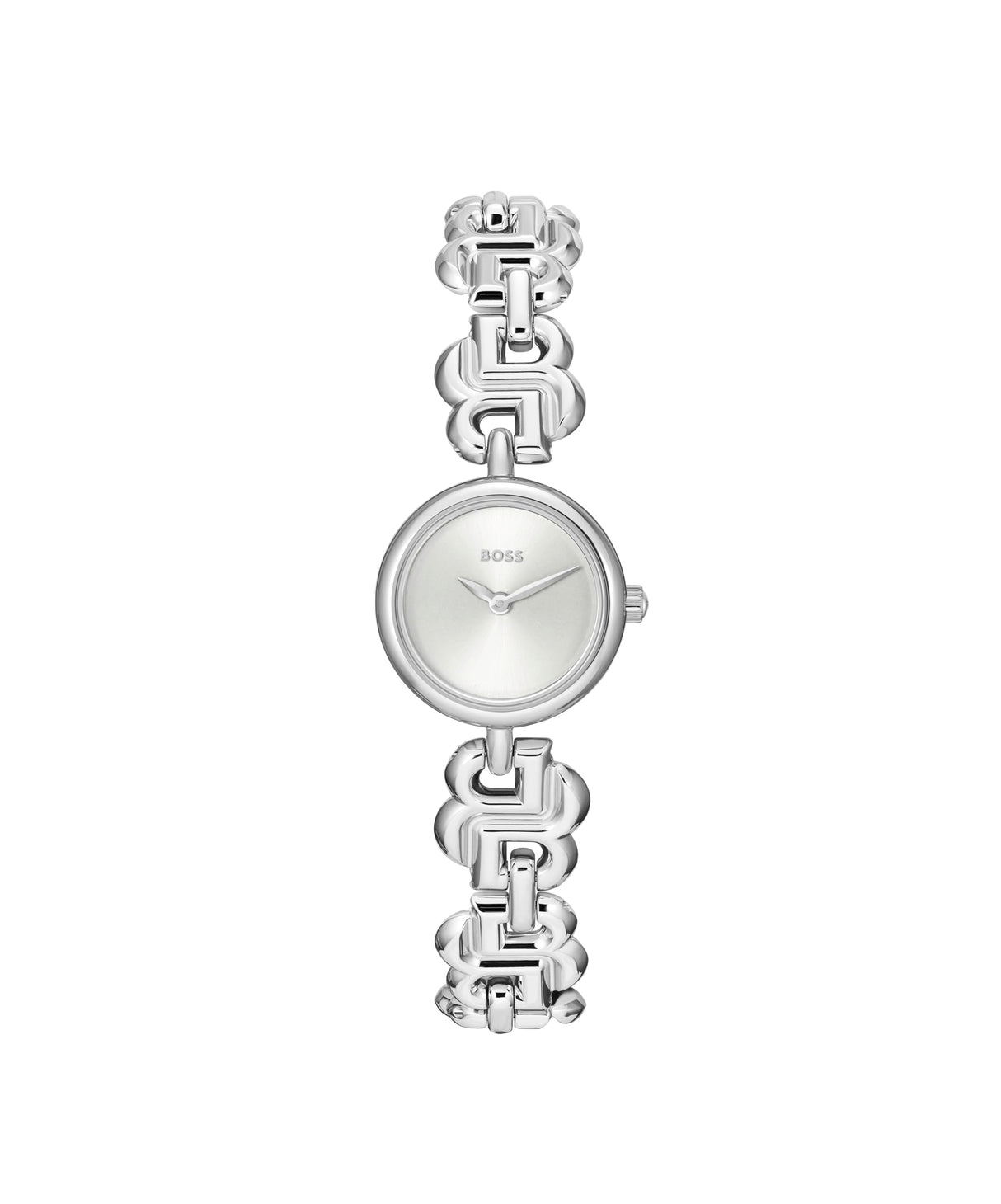 BOSS Reloj con Movimiento de Cuarzo de Tres Manecillas para Mujer Colección Double B Dressy con Correa de Acero Inoxidable Plateada - 1502793
