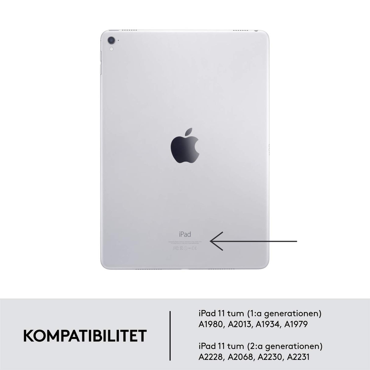 Logitech Folio Touch para iPad Pro de 11 pulgadas, Disposición QWERTY Pan Nordic, Gris