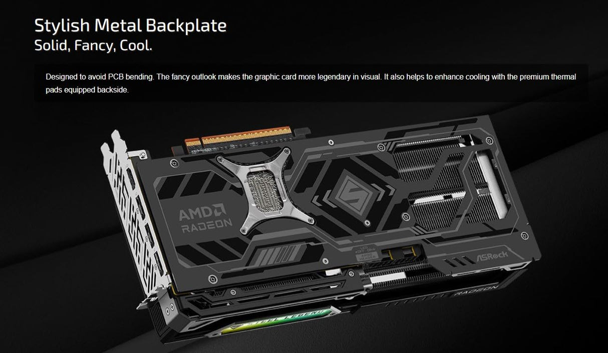ASRock AMD Radeon RX 9070 XT Steel Legend Dark - Tarjeta gráfica DDR6 de 16 GB