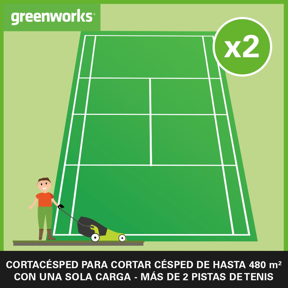 Greenworks 48V (24V x 2) Cortacésped de Batería Autopropulsada para Céspedes Grandes Hasta 480 m², Ancho de Corte 46 cm, Bolsa de 55L MÁS Dos Baterías 24V de 4Ah y Cargador Doble,GD24X2LM46SPK4X